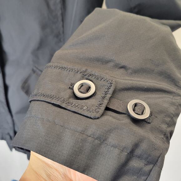 Land's End Black Mid-Length Windbreaker with Removeable hood, M - Picture 3 of 11